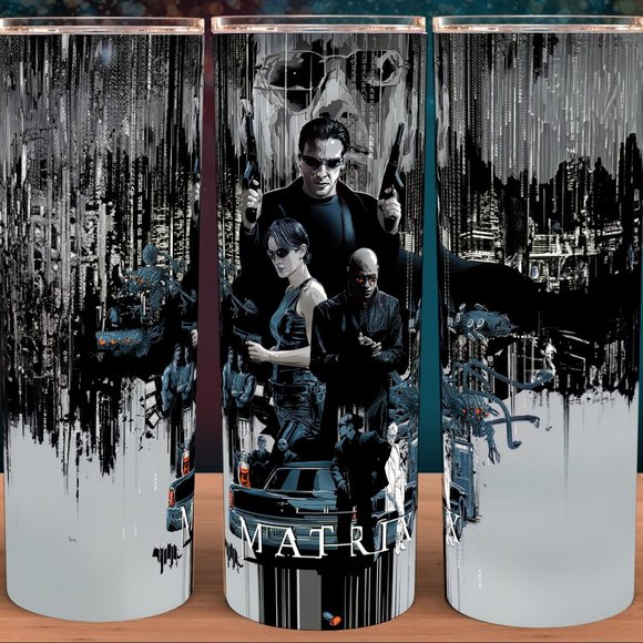 Glow in the Dark Martix 90s Action Movie Cup Mug Tumbler - Picture 2 of 2